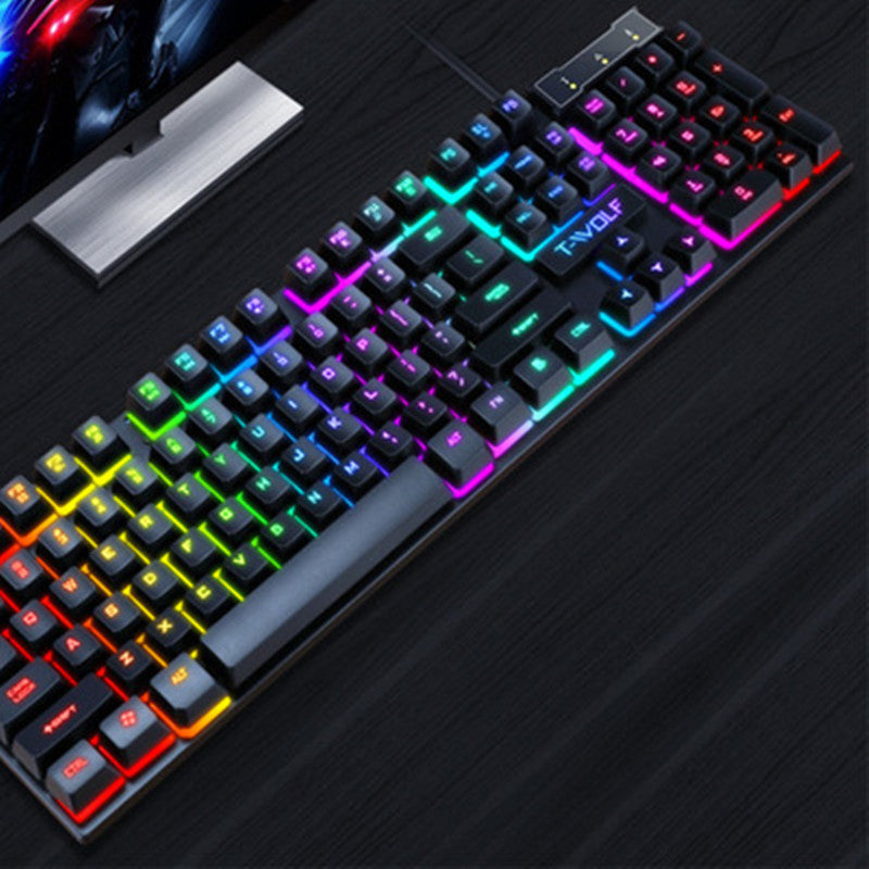Gaming Usb Luminous Wired Keyboard Floating Manipulator - Ozthentic