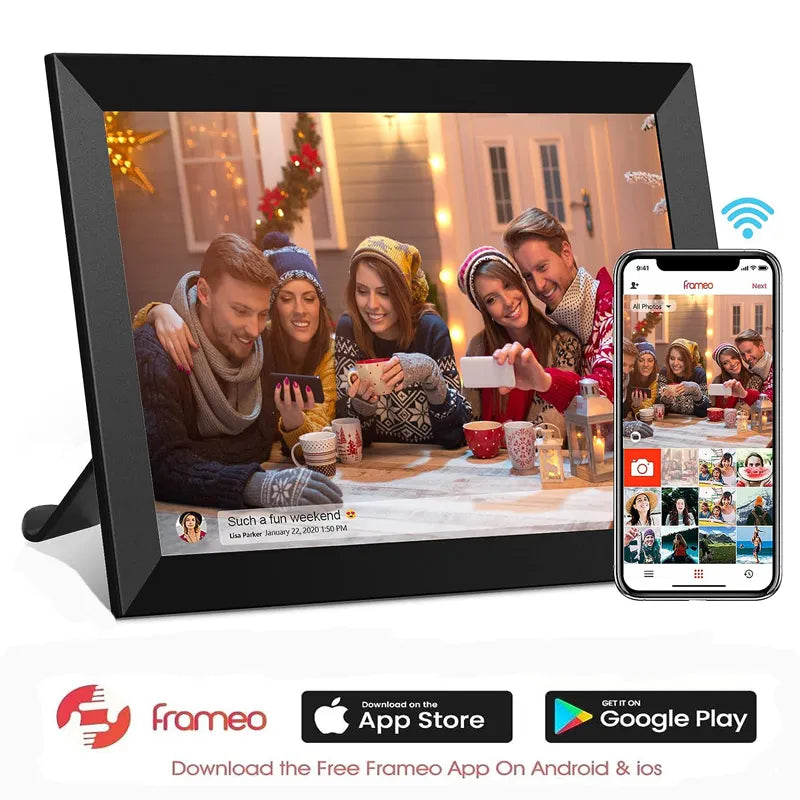 FRAMEO 10.1 Inch Smart WiFi Digital Photo Frame 1280x800 IPS LCD Touch Screen Built in 32GB Memory Gift - Ozthentic