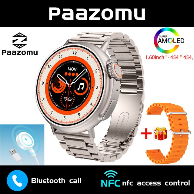 1.6" AMOLED Heart Rate Monitor Fitness Track Smart Watch IP68 Waterproof NFC GPS - Ozthentic