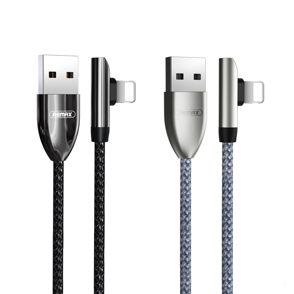 Remax Braided elbow data cable USB-C type C USB-A fast charge 2.4A - Ozthentic