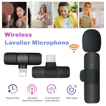 Lavalier Mini Microphone Wireless Audio Video Recording With Phone Charging - Ozthentic