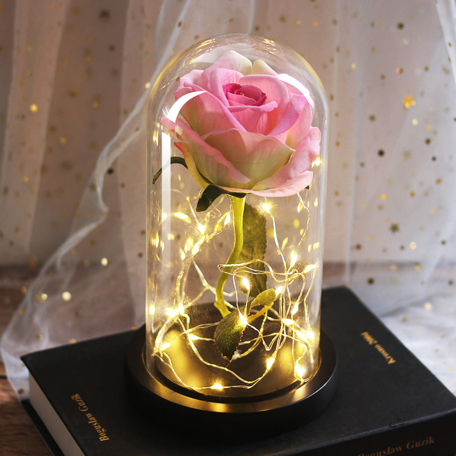 Mothers Day Gift Enchanted Forever Rose Flower In Glass LED Light - Ozthentic