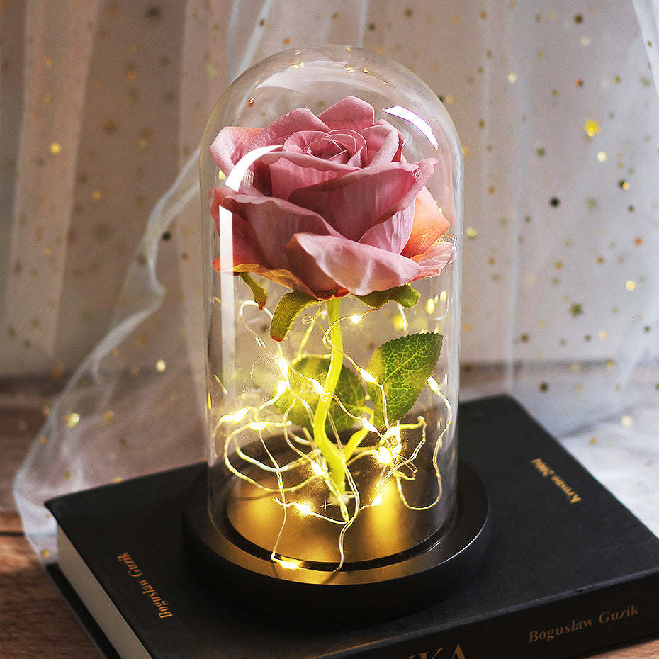 Mothers Day Gift Enchanted Forever Rose Flower In Glass LED Light - Ozthentic