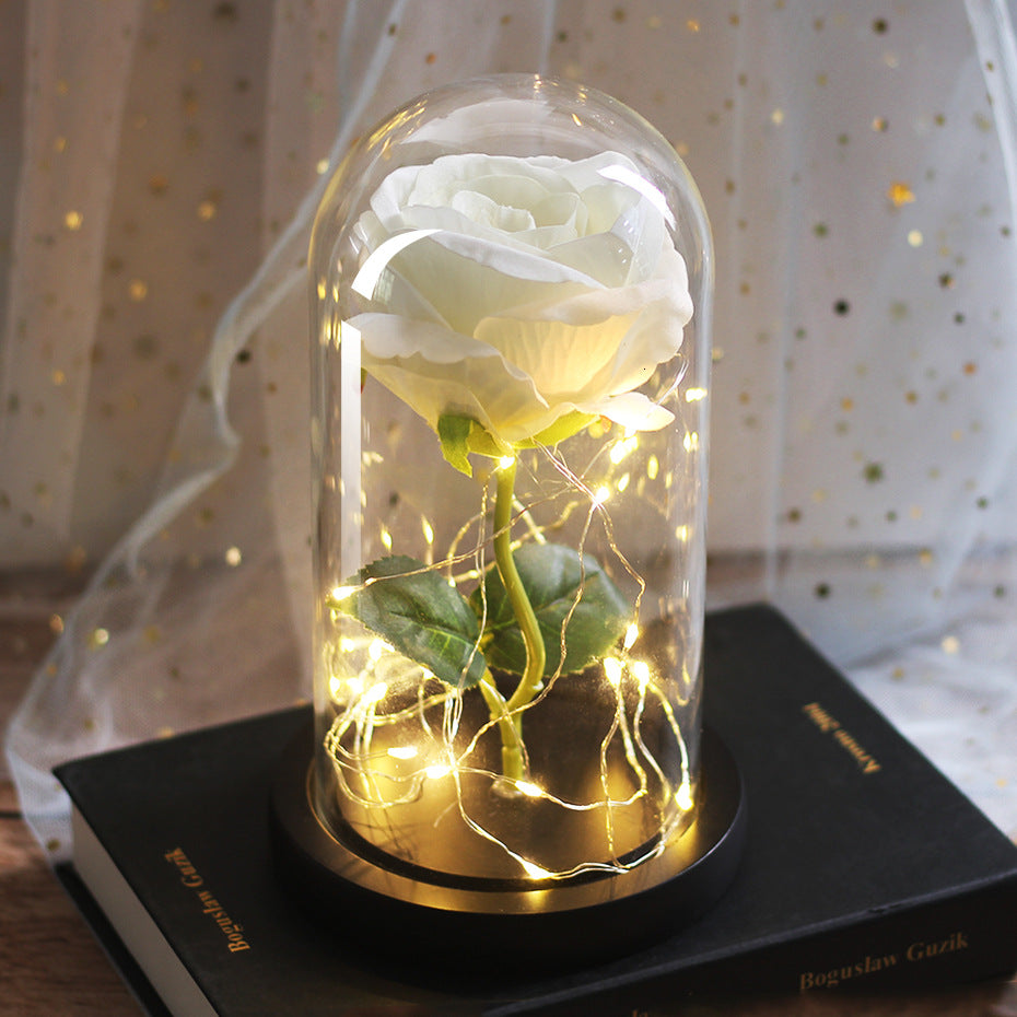 Mothers Day Gift Enchanted Forever Rose Flower In Glass LED Light - Ozthentic