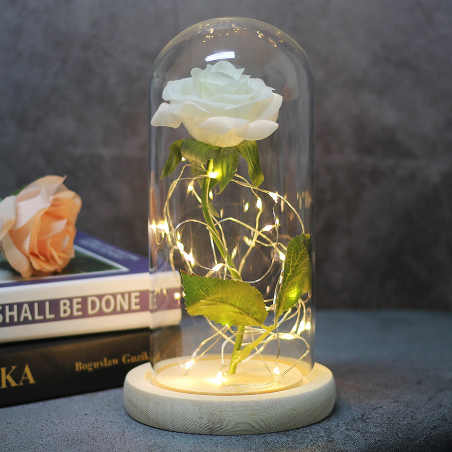 Mothers Day Gift Enchanted Forever Rose Flower In Glass LED Light - Ozthentic