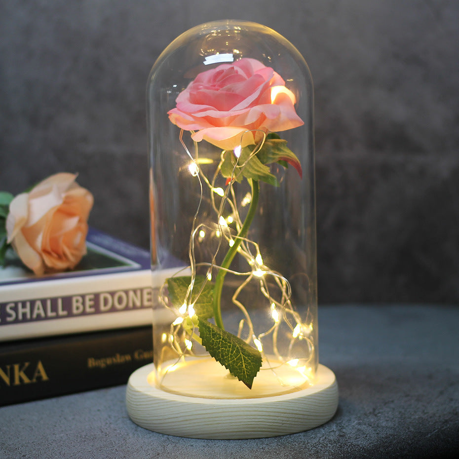 Mothers Day Gift Enchanted Forever Rose Flower In Glass LED Light - Ozthentic