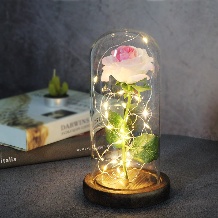 Mothers Day Gift Enchanted Forever Rose Flower In Glass LED Light - Ozthentic