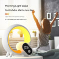 Creative Q Light Analog Sunrise Digital Display Alarm Clock Bluetooth Audio Intelligent Wake-up Q Colorful Atmosphere Light - Ozthentic