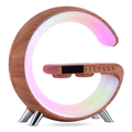 Intelligent G Shaped LED Lamp Bluetooth Speaker with Wireless Charger Atmosphere Lamp App Control For Bedroom Home Decor - Ozthentic