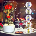 Mothers Day Gift 2 In 1 Rose Flowers LED Light And Bluetooth Speaker Gift Luminous Night Light Ornament In Glass Cover - Ozthentic