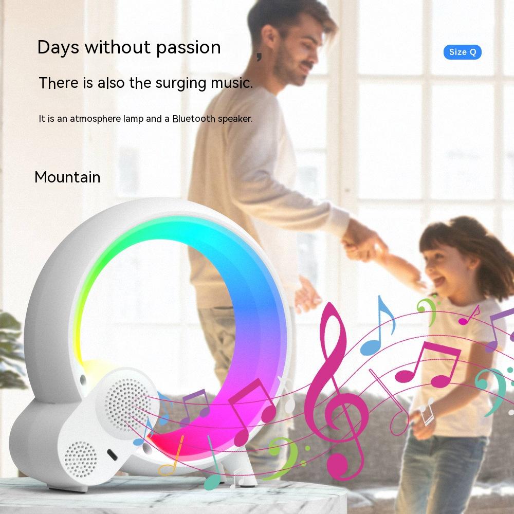 Creative Q Light Analog Sunrise Digital Display Alarm Clock Bluetooth Audio Intelligent Wake-up Q Colorful Atmosphere Light - Ozthentic