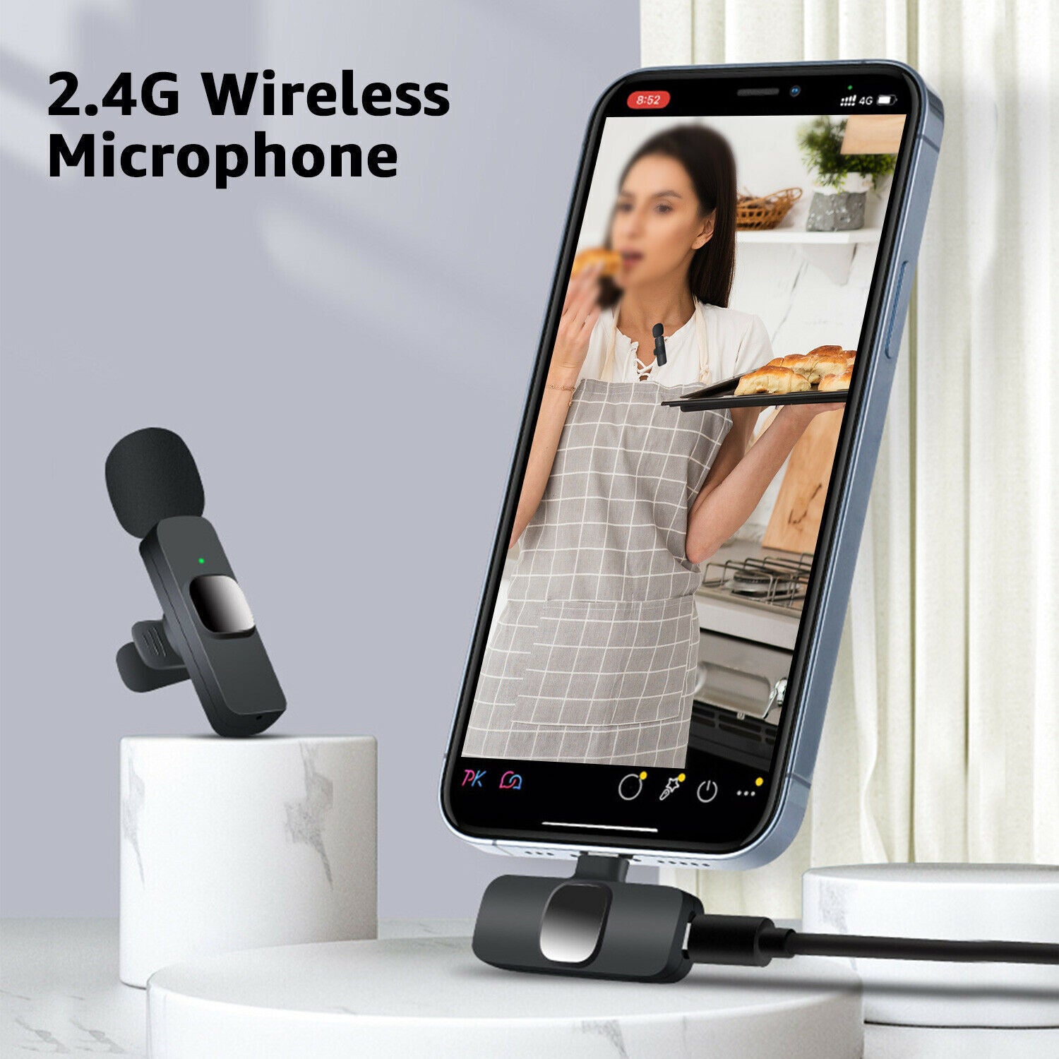 Lavalier Mini Microphone Wireless Audio Video Recording With Phone Charging - Ozthentic