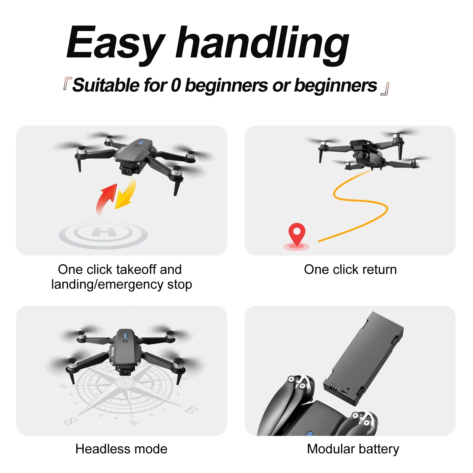 E88 EVO E88 PRO Brushless Motor RC Drone 8K Dual Camera Optical Flow Foldable Helicopter Aircraft Quadcopter Drone - Ozthentic