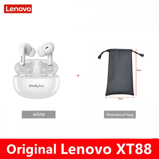 Lenovo XT88 TWS Wireless Earphone Bluetooth 5.3 Dual Stereo Noise Reduction Bass Touch Control Long Standby headset - Ozthentic