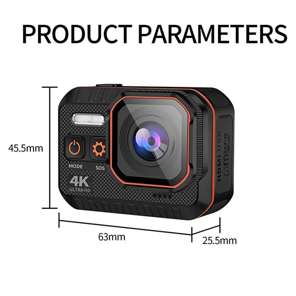 4k action camera 60fps - waterproof sports camera