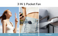 JISULIFE Portable Fan Mini Handheld Fan USB 4500mAh Recharge Hand Held Small Pocket Fan with Power Bank Flashlight Feature - Ozthentic