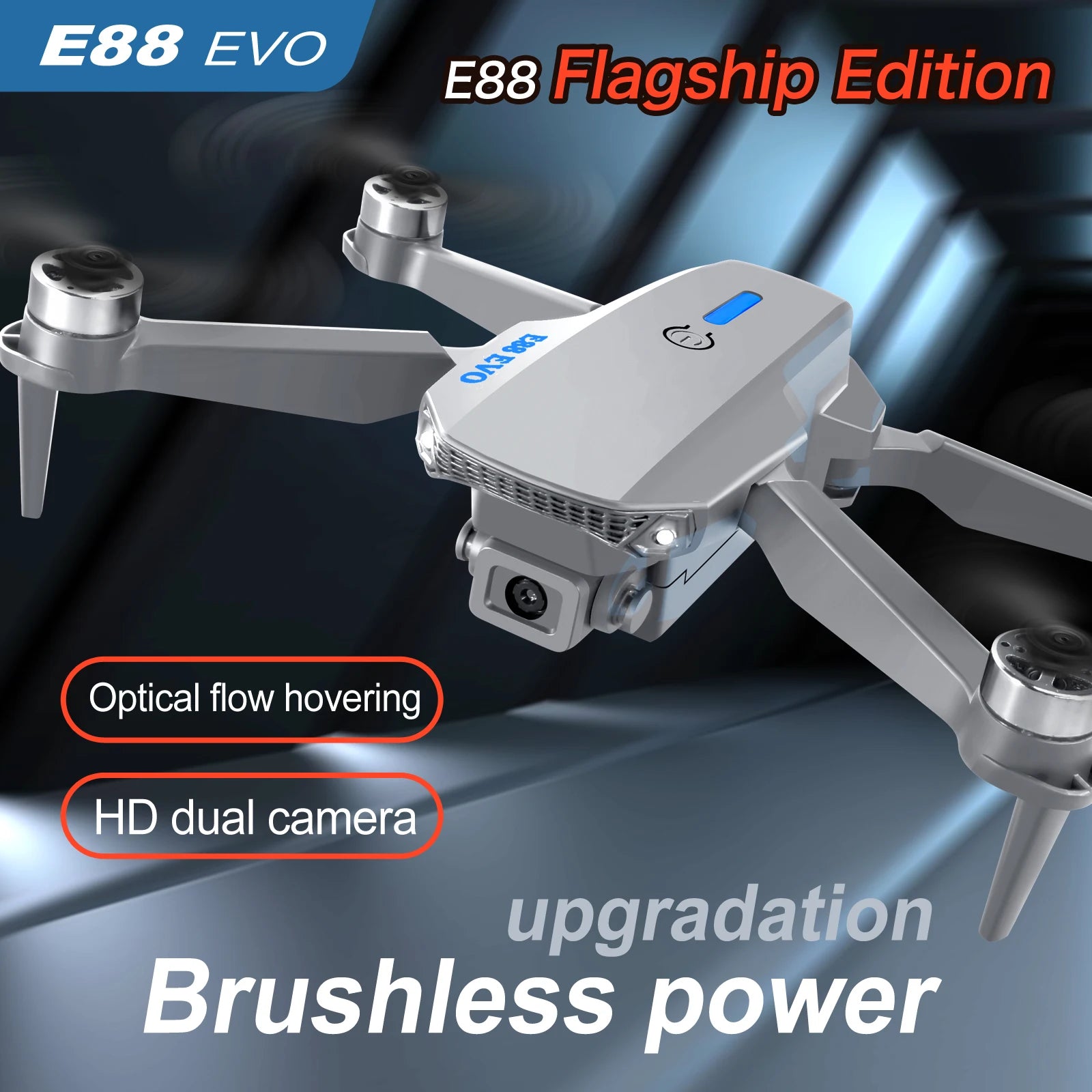 E88 EVO E88 PRO Brushless Motor RC Drone 8K Dual Camera Optical Flow Foldable Helicopter Aircraft Quadcopter Drone - Ozthentic