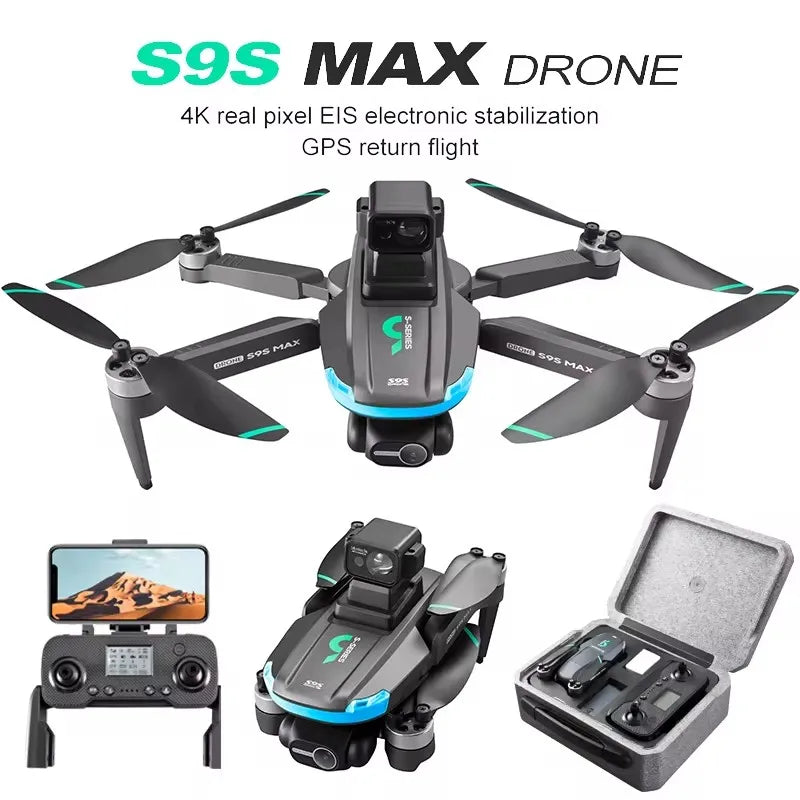 S9S MAX GPS Drone 4K Professional 2-Axis PTZ HD Dual Camera 5G WIFI Laser Obstacle Avoidance Brushless Motor FPV Quadcopter