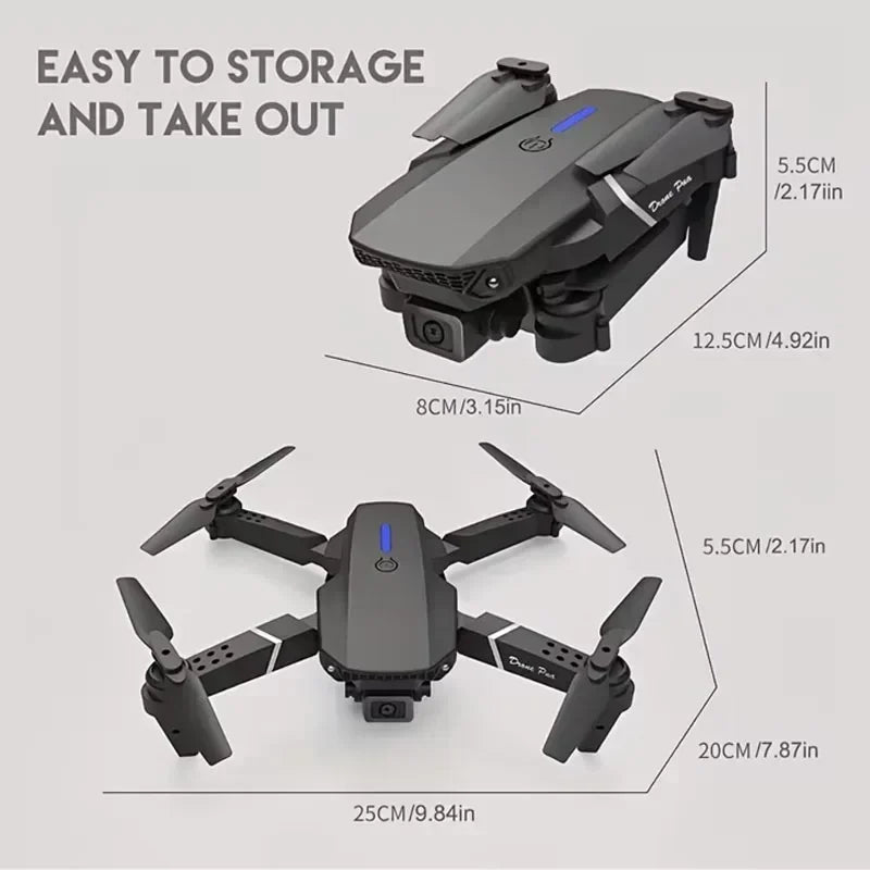 New E88Pro RC Drone 4K Professinal With 1080P Wide Angle Dual HD Camera Foldable RC Helicopter WIFI FPV - Ozthentic