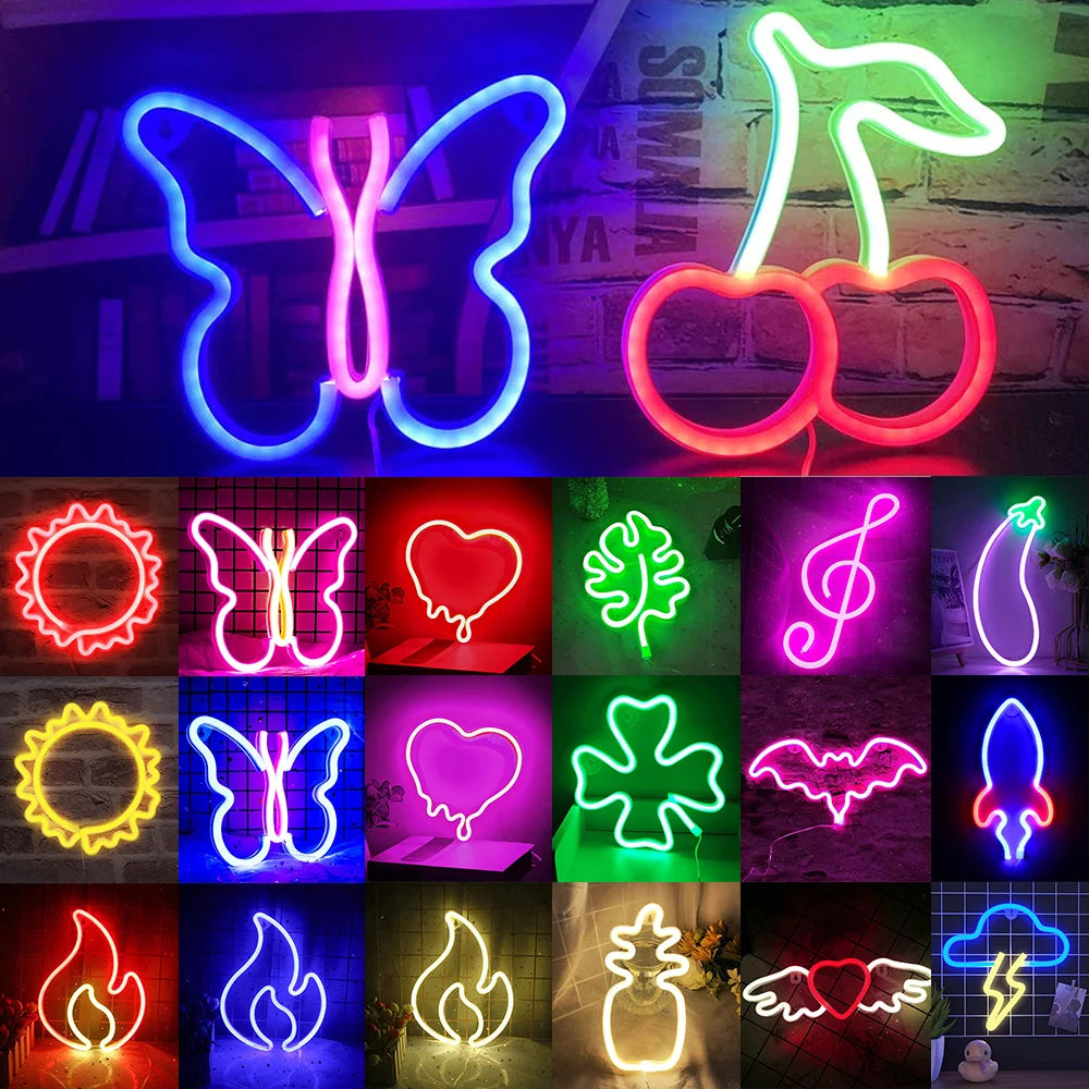 USB/Battery LED Neon Lights Signs for Wall Art Decor Bedroom