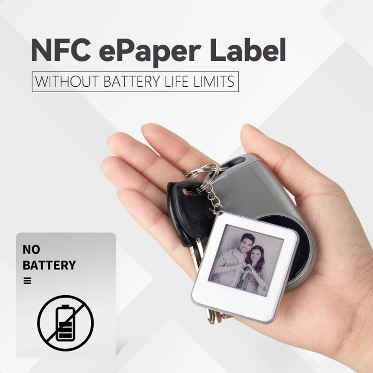 E-ink wireless NFC Smart Picture ePaper Keychain charm