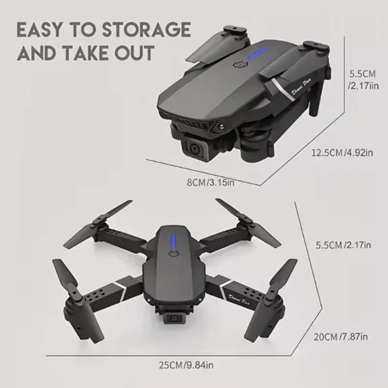 New E88Pro RC Drone 4K Professinal With 1080P Wide Angle Dual HD Camera Foldable RC Helicopter WIFI FPV - Ozthentic