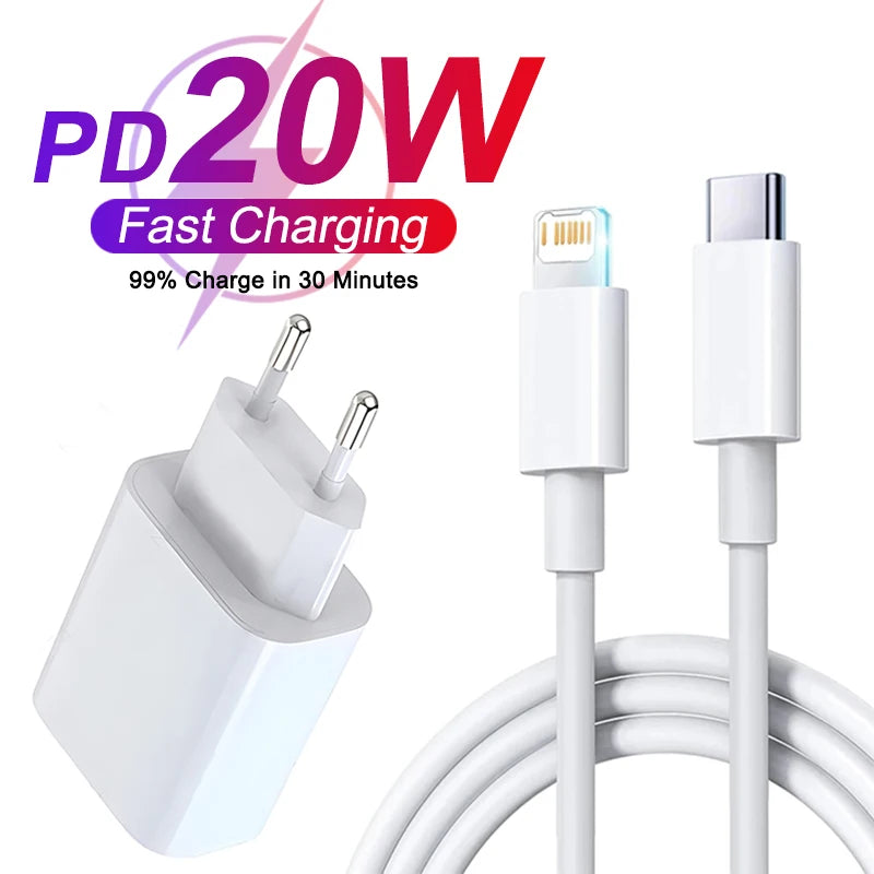 For Apple PD 20W Fast Quick Charger USB Type C For iPhone 15 14 13 12 11 Pro Max Mini Plus XR XS Charging Data Cable Accessories - Ozthentic