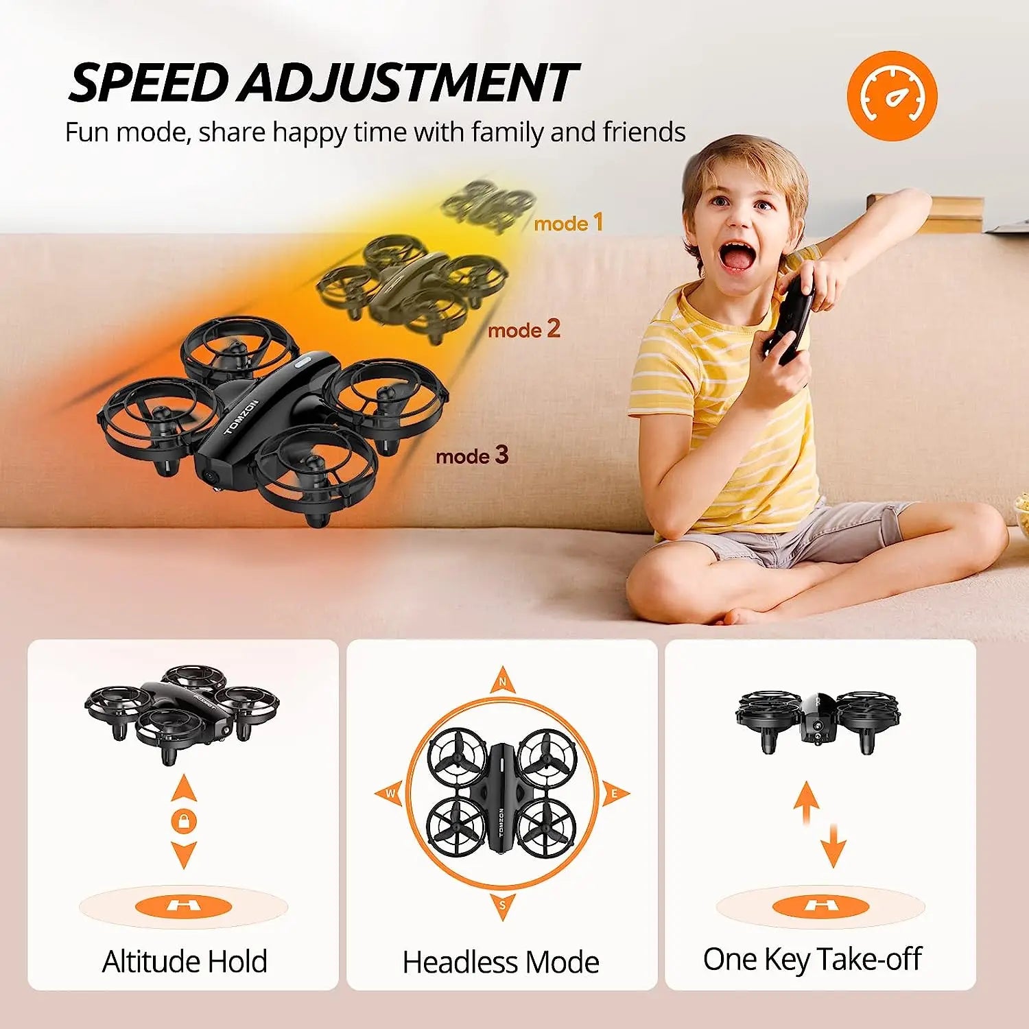 Potensic Tomzon RC Quadcopter Indoor Outdoor Mini Micro Drone 2.4G Remote Control Helicopter Easy to Fly Little Drone for Kids Toys - Ozthentic