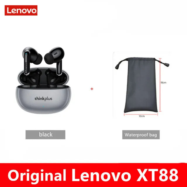 Lenovo XT88 TWS Wireless Earphone Bluetooth 5.3 Dual Stereo Noise Reduction Bass Touch Control Long Standby headset - Ozthentic