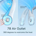 JISULIFE Portable Neck Fan 78 Air outlet Provide Cooling Wind 4000 mAh USB Recharge Mini Personal Fan Silent Neckband for Sports - Ozthentic