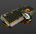 Ninja Dragons Tungsten Gold Metal Frame Gaming Keyboard and Mouse Set - Ozthentic