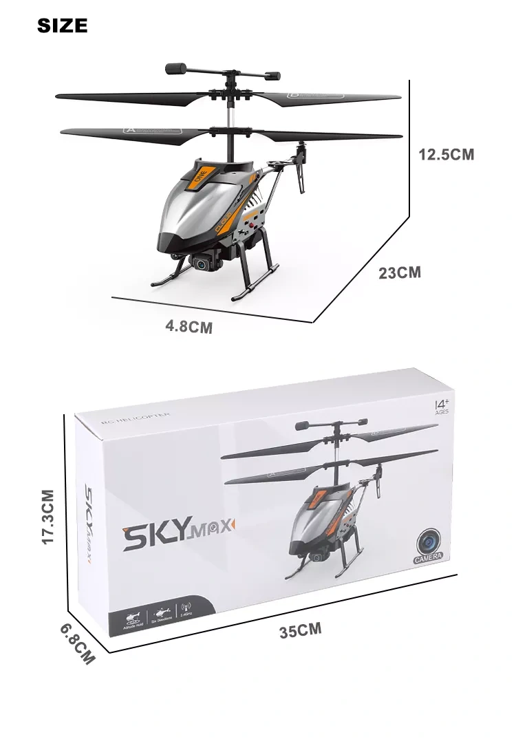 2.4G 4CH Sky Max RC Flying Helicopter with Camera and Lights - Ozthentic