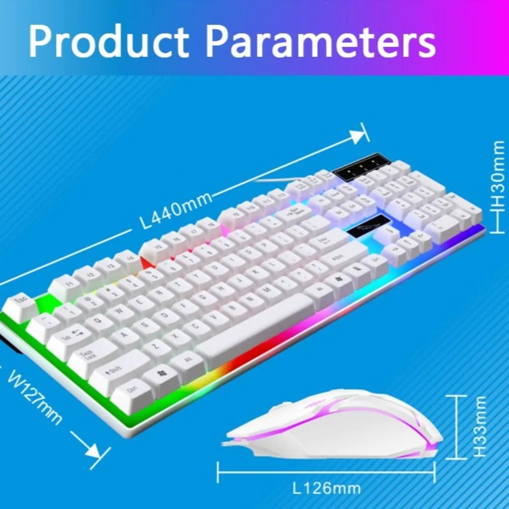 Ninja Dragons White Knight Gaming Keyboard and Mouse Set - Ozthentic