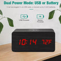 Wooden Digital Alarm Clock with Wireless Phone Charging Pad - Ozthentic