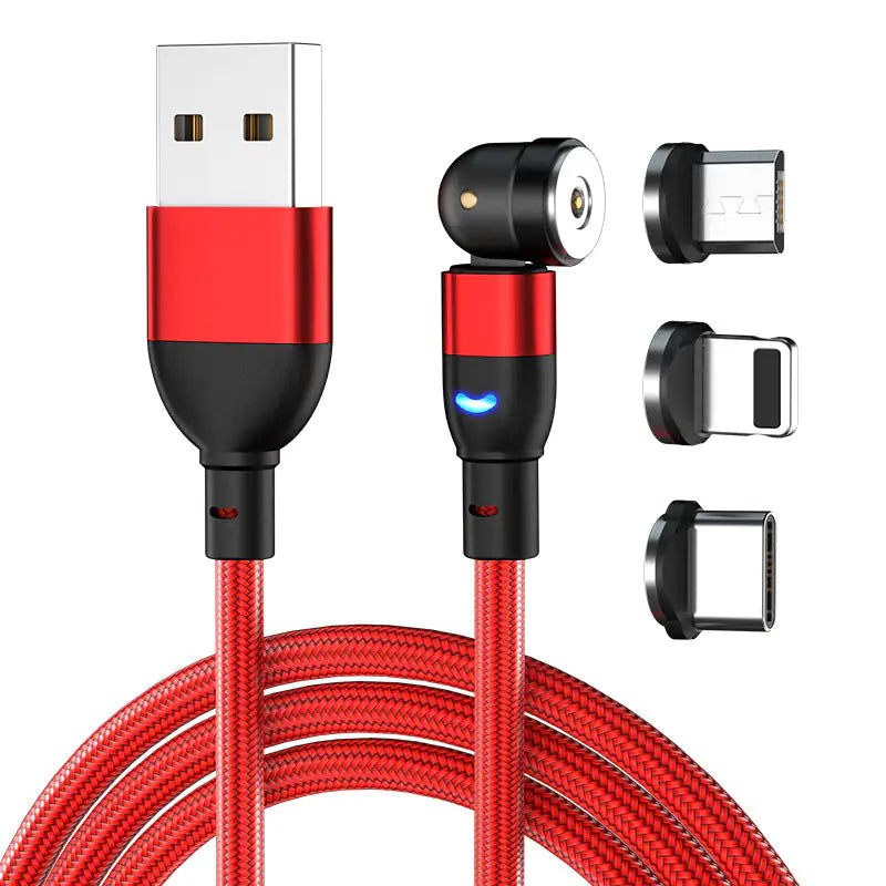 Strong Rotating Magnetic Charging Cable 3 in 1 Micro, IOS, type C 2.1A - Ozthentic