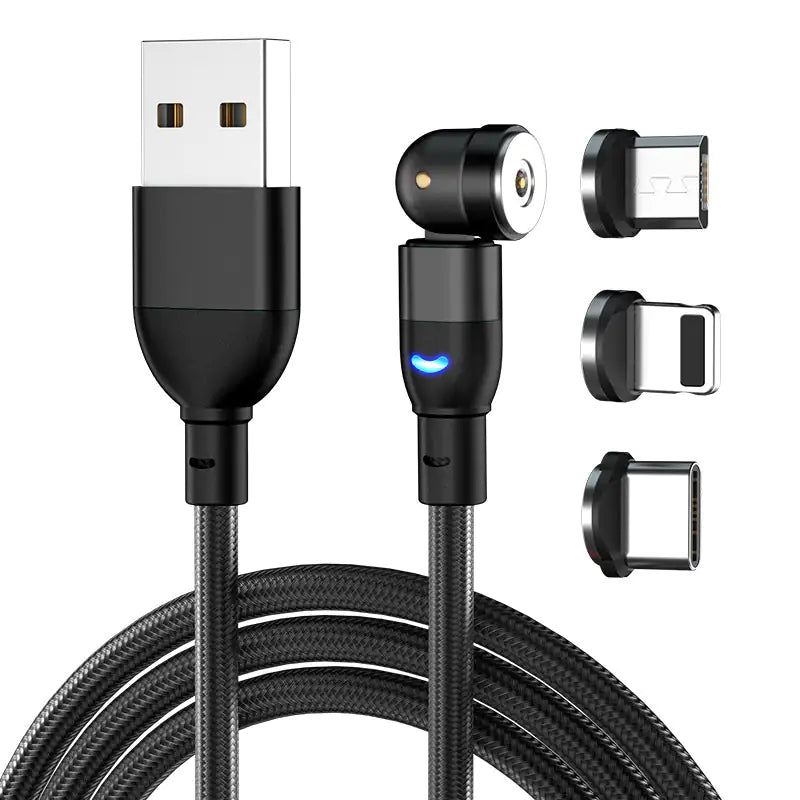 Strong Rotating Magnetic Charging Cable 3 in 1 Micro, IOS, type C 2.1A - Ozthentic