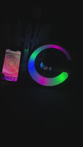 Intelligent G Shaped LED Lamp Bluetooth Speaker with Wireless Charger