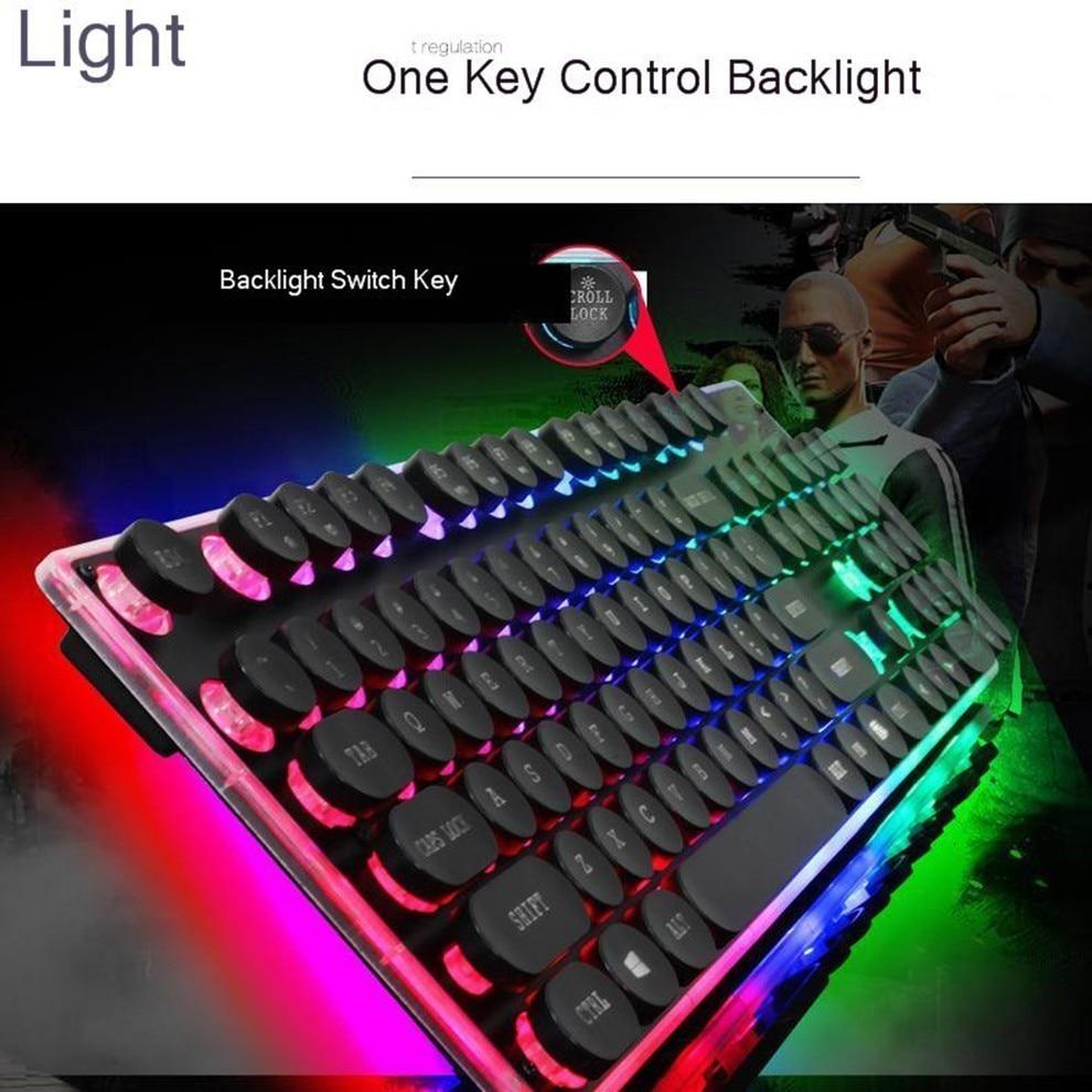 led gaming keyboard mouse set - backlit ergonomic combo