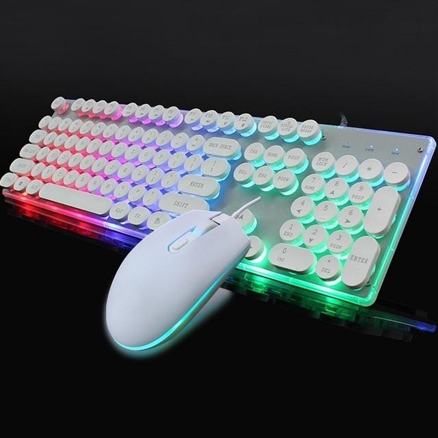 led gaming keyboard mouse set - backlit ergonomic combo