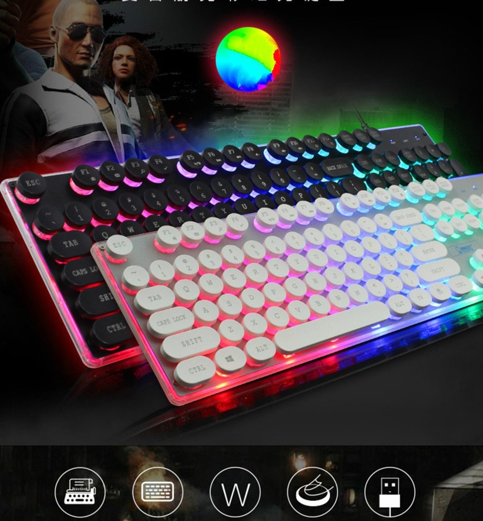 led gaming keyboard mouse set - backlit ergonomic combo