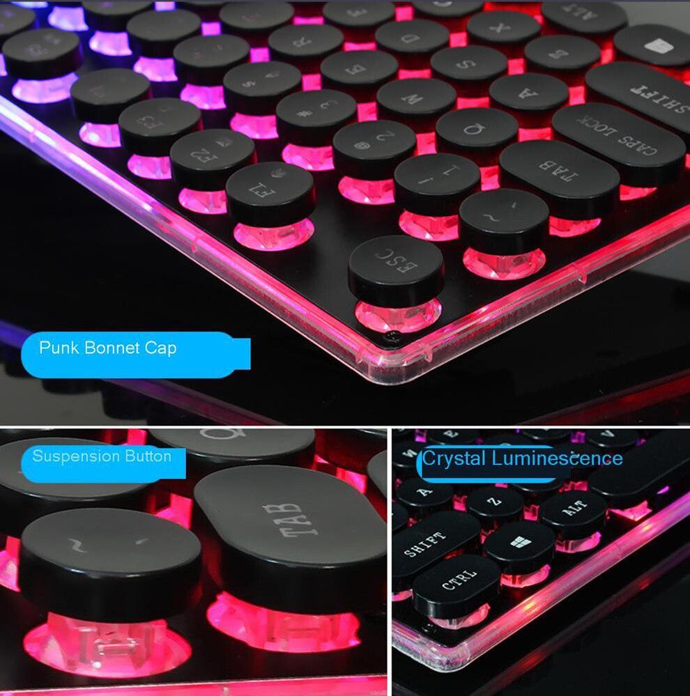 led gaming keyboard mouse set - backlit ergonomic combo