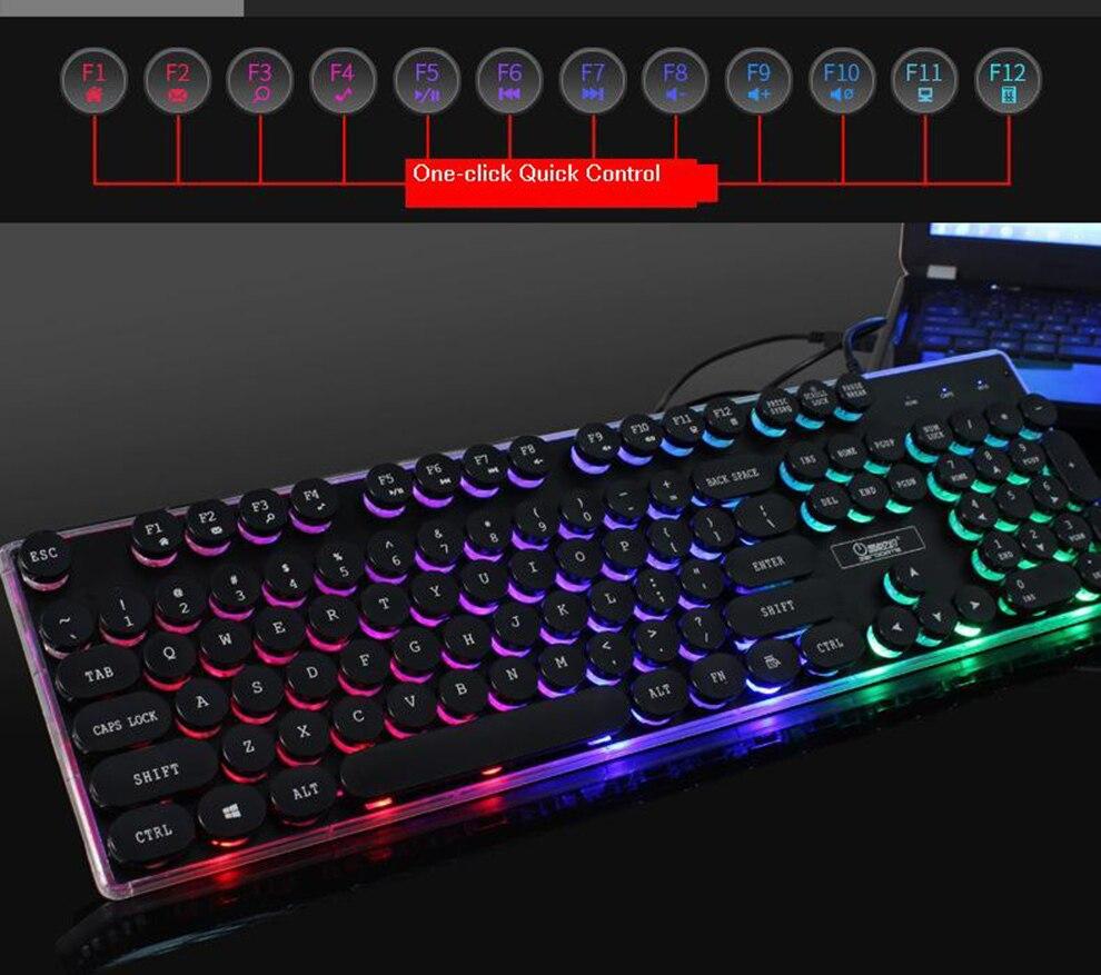 led gaming keyboard mouse set - backlit ergonomic combo