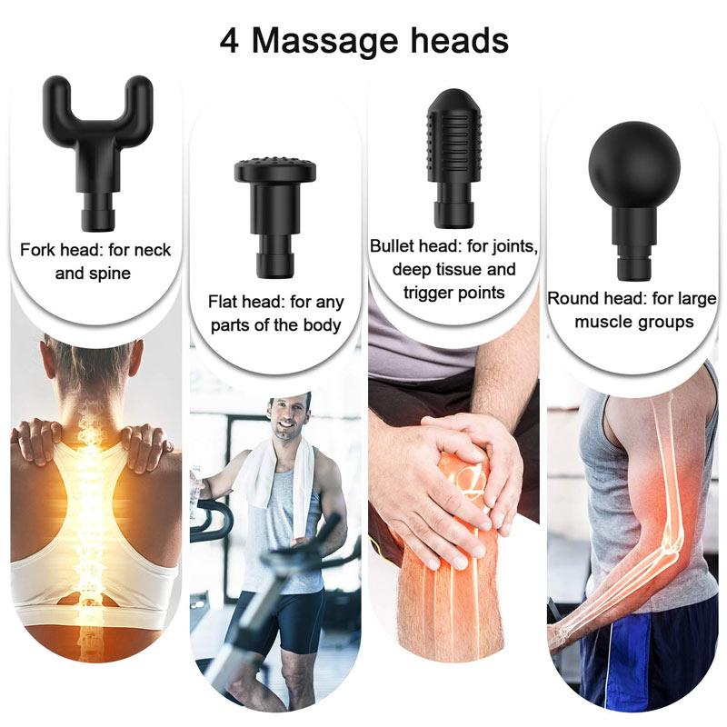 Handheld Muscle Massager - 30 Speed 6-Head Percussion Therapy.........