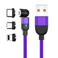 Strong Rotating Magnetic Charging Cable 3 in 1 Micro, IOS, type C 2.1A - Ozthentic