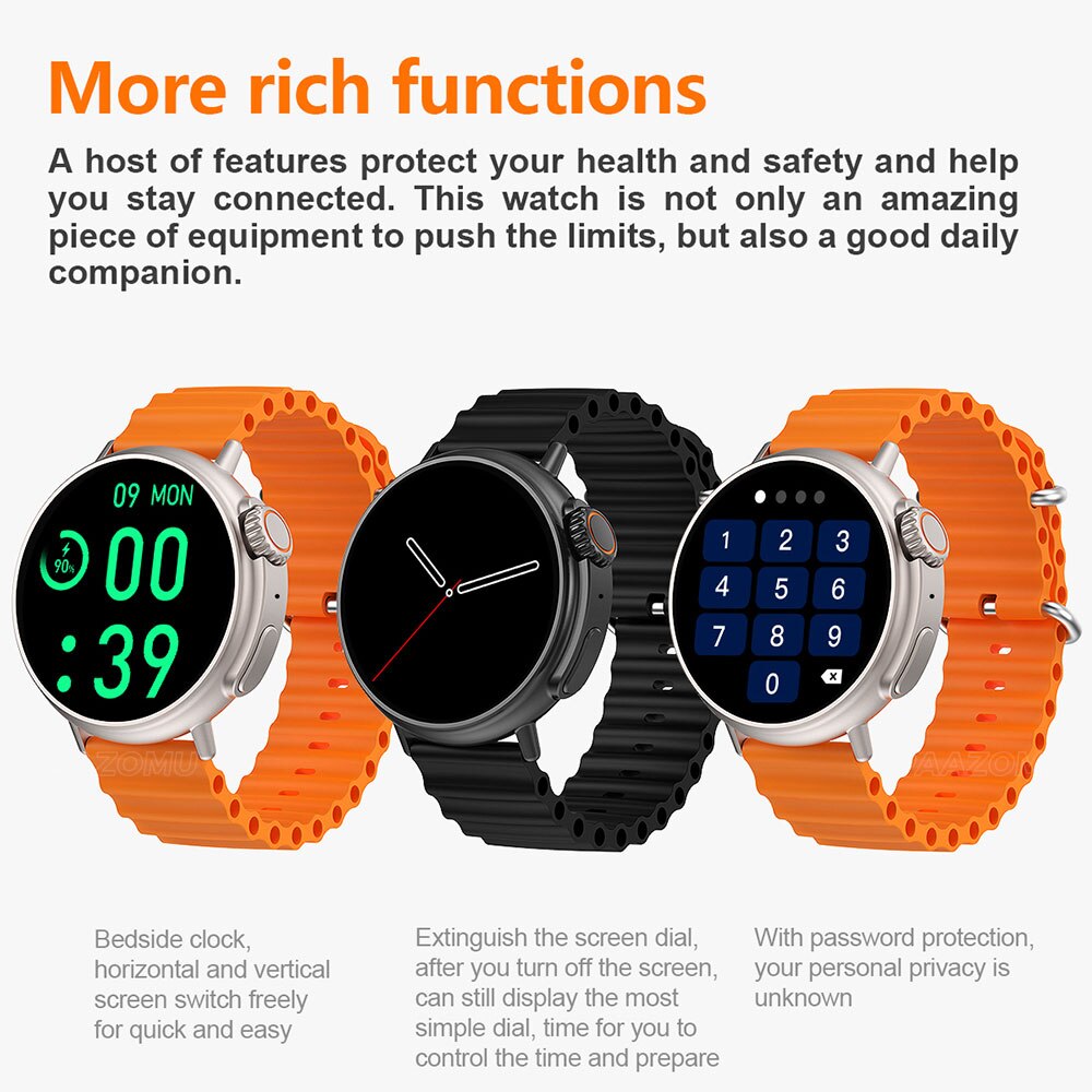 1.6" AMOLED Heart Rate Monitor Fitness Track Smart Watch IP68 Waterproof NFC GPS - Ozthentic