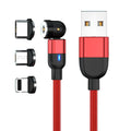 Strong Rotating Magnetic Charging Cable 3 in 1 Micro, IOS, type C 2.1A - Ozthentic